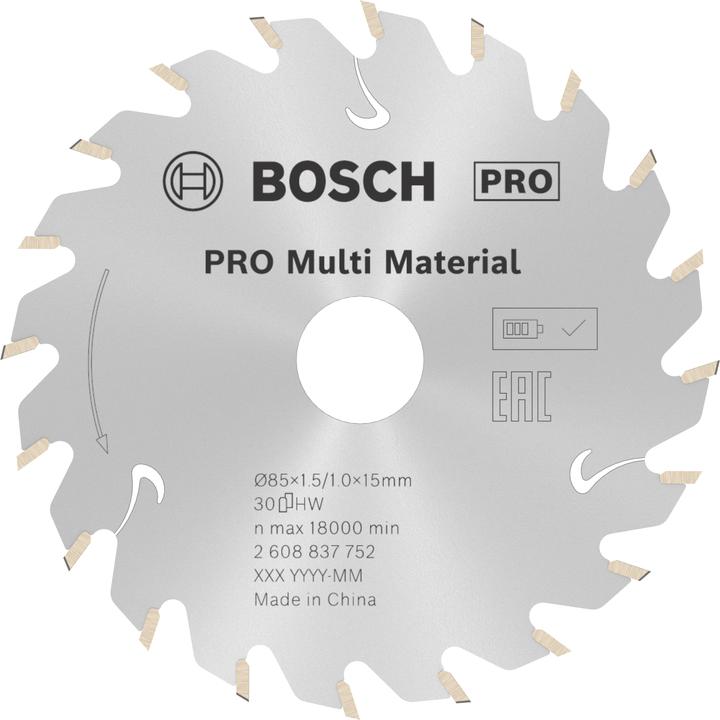 Actual product image Bosch Professional Zubehör PRO Multi Material cordless circular saw blade, 85 x 1.5 x 15 mm