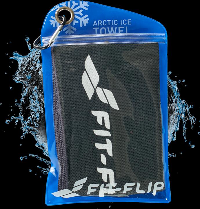 Fit-Flip Airflip Towel Kühlhandtuch Mikrofaser mit Tasche 100x30cm (100 x 30 cm)