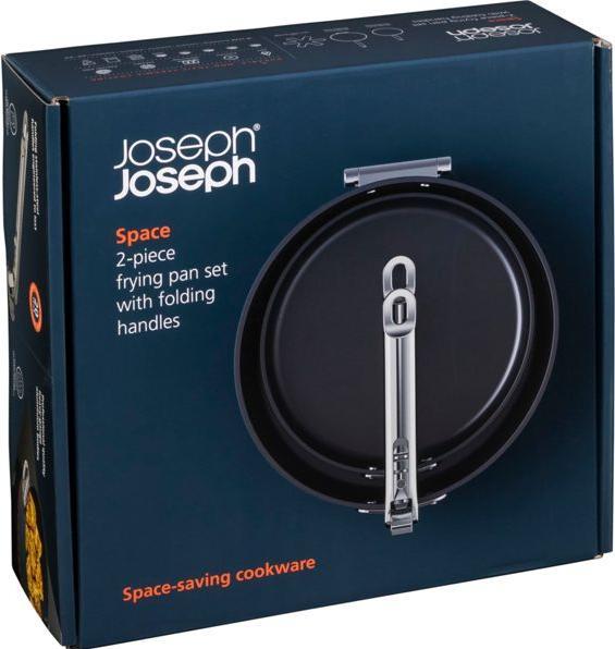 Produktbild Joseph Joseph Space Bratpfanne klappbare Griffe 2er Set mit Pfannenschutz (28 cm, Bratpfanne, Aluminium)