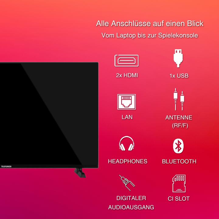 Produktbild Telefunken XF40TO750S (100 cm (40 Zoll), schwarz, FullHD, Triple Tuner, SmartTV, TiVo Betriebssystem) (40", LED, Full HD, 2024)