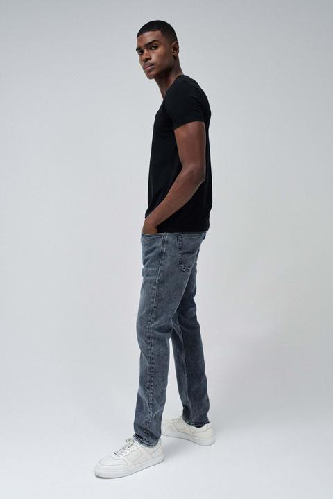 Actual product image Salsa Jeans T-Shirt Vneck Cotton Lycra T-Shirt Metal Badge (L)