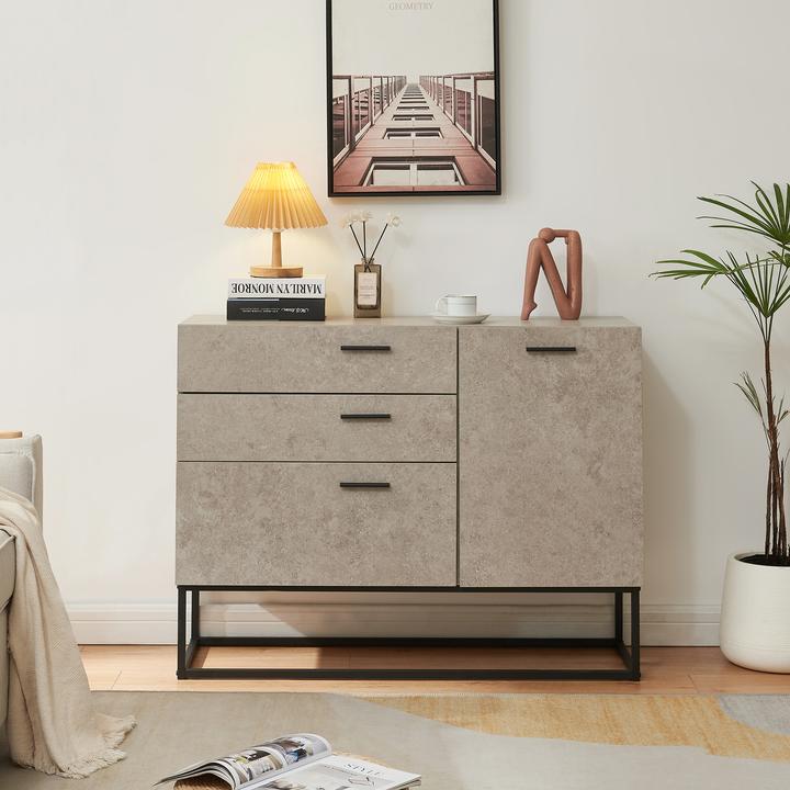 Immagine prodotto En.Casa Sideboard Lavangen 75x100x35 cm Betonoptik, hell