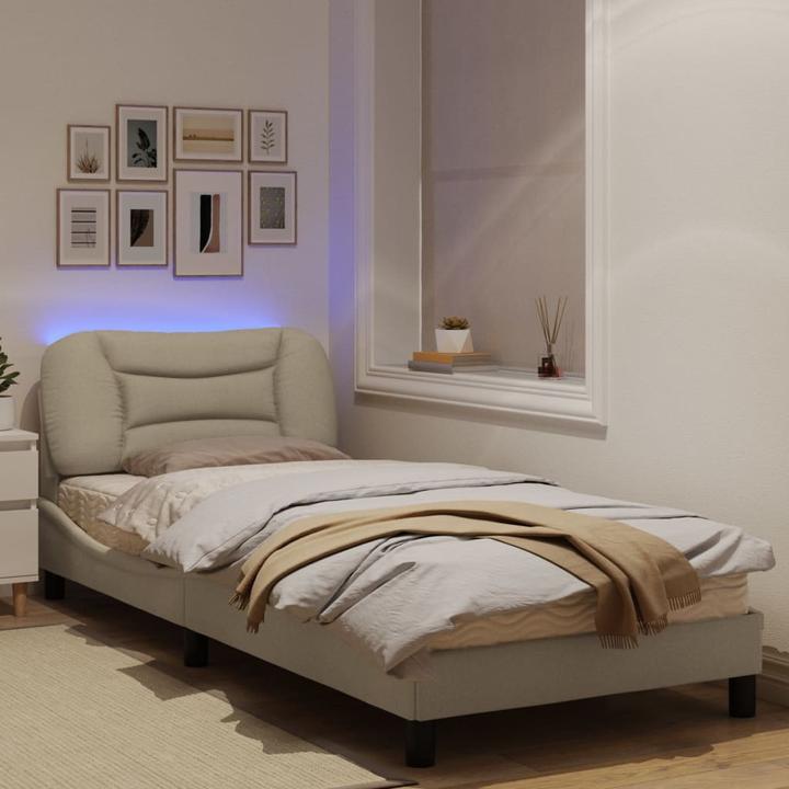 Actual product image VidaXL Bed frame with LED fabric (90 x 190 cm)