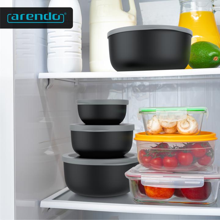 Produktbild Arendo Rührschüssel 4er Plastikschüssel-Set mit Deckel 0,35 L / 0,65 L / 1,2 L / 2,0 L, Kunststoff, rund (20 cm, 2 l, 4 x)