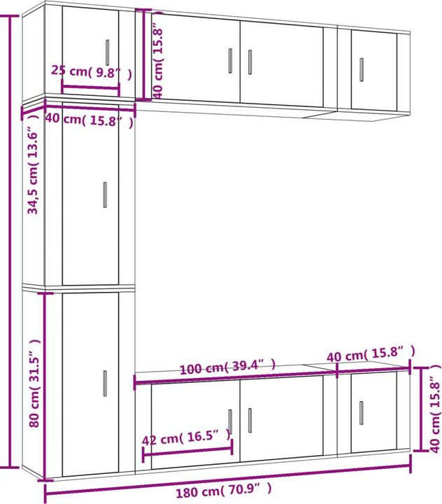 Produktbild VidaXL Amy (100 x 34.5 x 40 cm)