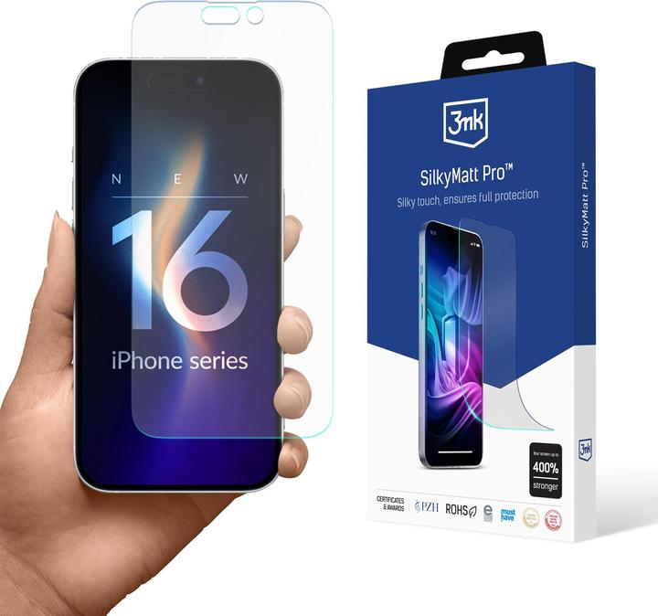 Actual product image 3MK Silky Matt Pro iPhone 16 Pro Matowa folia ochronna (1 Piece, Apple iPhone 16 Pro)