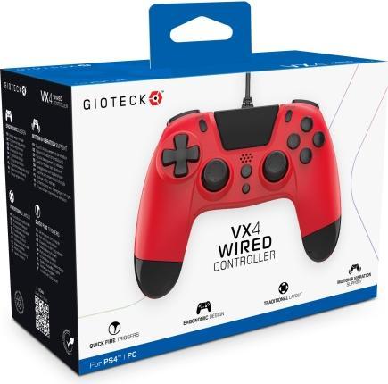 Productafbeelding Gioteck VX-4 Bedrade Controller Rood (PS4)