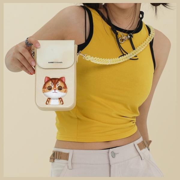 Produktbild Dell Nimmy phone bag khaki Big Eyed Pet 2.0 Cat