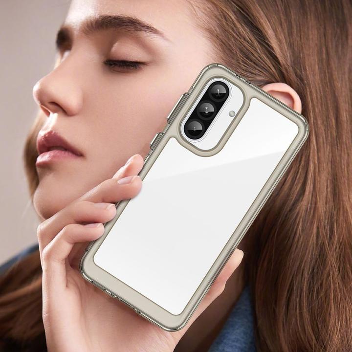 Produktbild Hurtel Outer Space Case für Samsung Galaxy A26 Cover mit flexiblem Rahmen - Halbtransparent, Schwarz (Samsung Galaxy A26)