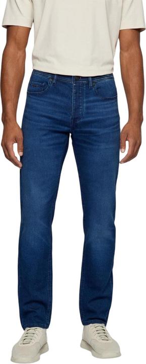 Actual product image BOSS Mens Leather Patch Tapered Jeans (30)
