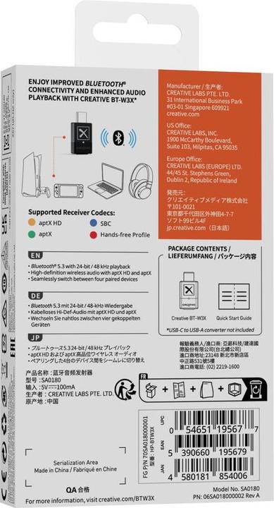 Image du produit Creative BT-W3X (Transmetteur)