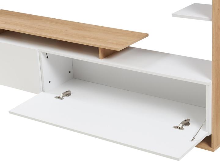 Produktbild En.Casa Fernsehschrank Rauki 233x31x141 cm Weiss/Eicheoptik