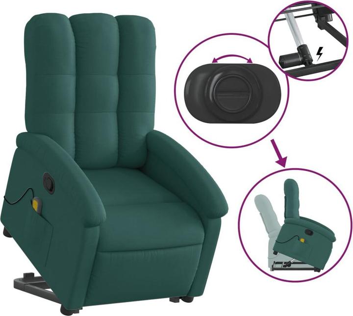 Actual product image VidaXL Massage chair with stand-up aid fabric