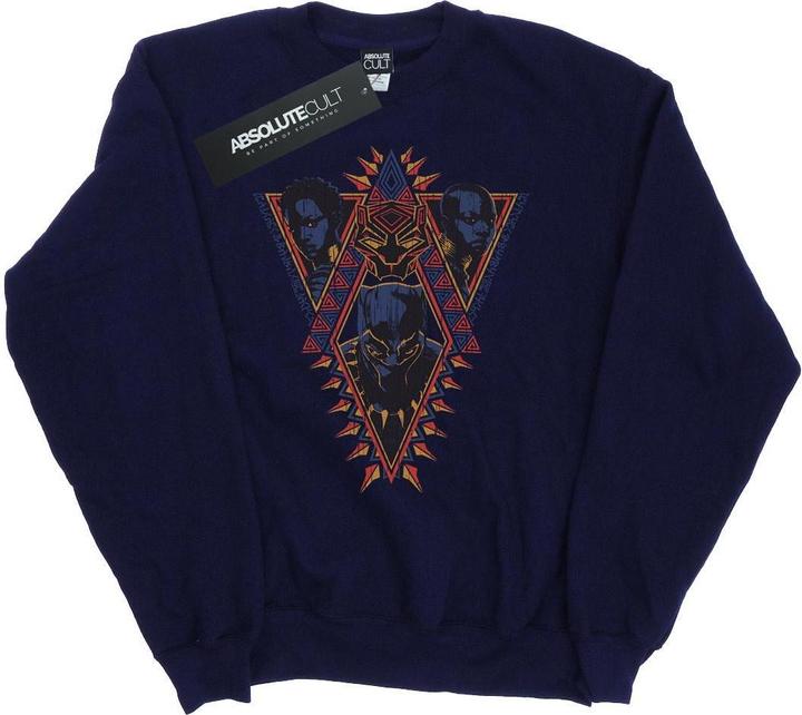 Black Panther Tribal Heads Baumwoll Sweatshirt