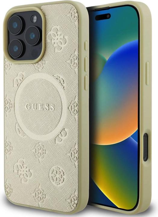 Immagine prodotto Guess GUHMP16XPSAPSMED iPhone 16 Pro Max 6.9" złoty/oro HC MagSafe Safiano Peony Classic Logo (Apple iPhone 16 Pro Max)