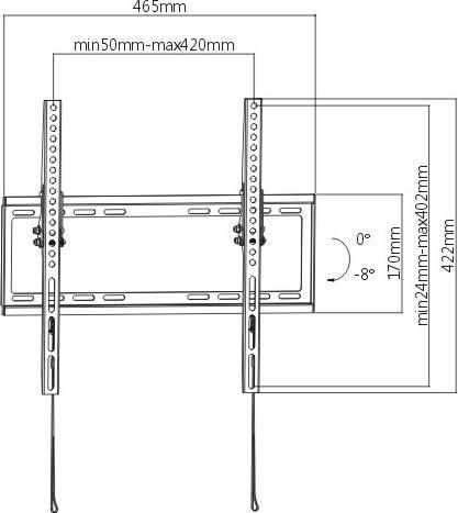 Produktbild STAFFA TV/MONITOR 32"/55" VESA SLIM MAX35KG/200*200/400X200/300X300 (Wand, 55", 35 kg)