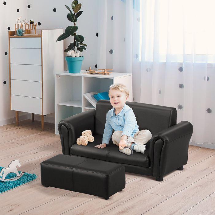 Actual product image Swisshandel24 Children's armchair with footstool, children's sofa with stool, children's sofa, sofa armchair (Child armchair)