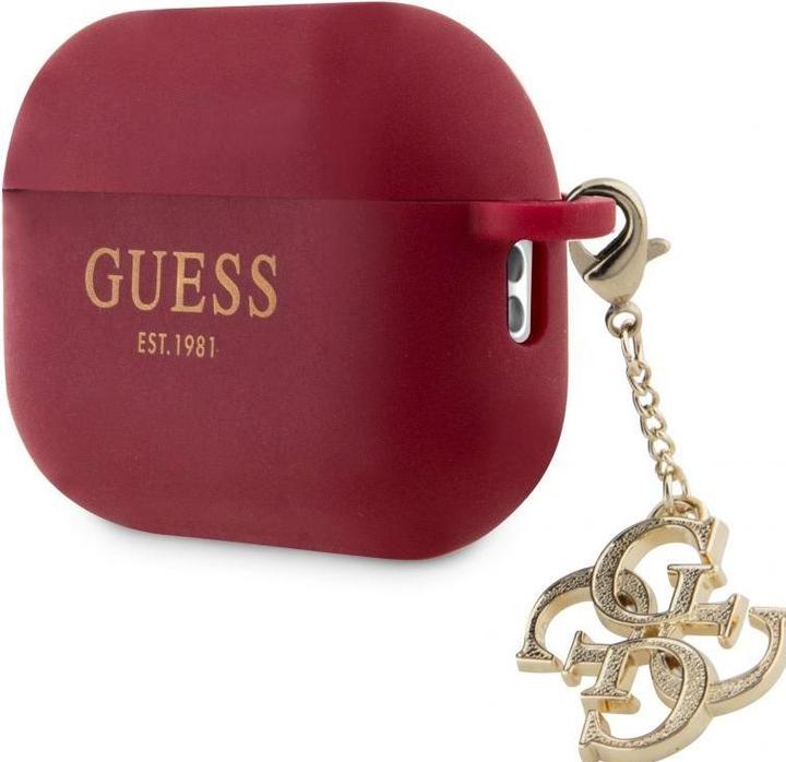 Image du produit Guess GUAP2LECG4M Coque AirPods Pro 2 pourpre/magenta Silicone liquide pailleté Triangle Charm (Sac pour écouteurs)