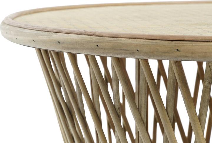 Actual product image DKD Home Decor Side table Light brown Bamboo 60 x 60 x 52 cm