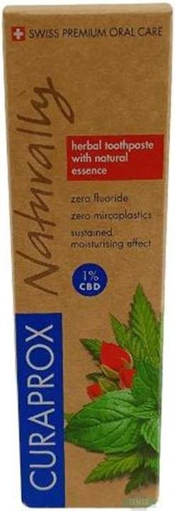 Actual product image Curaprox Naturally toothpaste with natural essences and 1% CBD