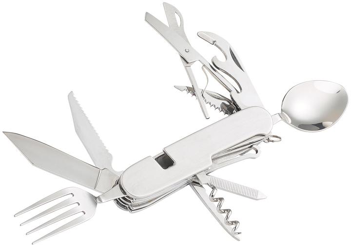 Produktbild Semptec 14in1-Edelstahl-Klappbesteck und Taschenmesser für Camping und Outdoor