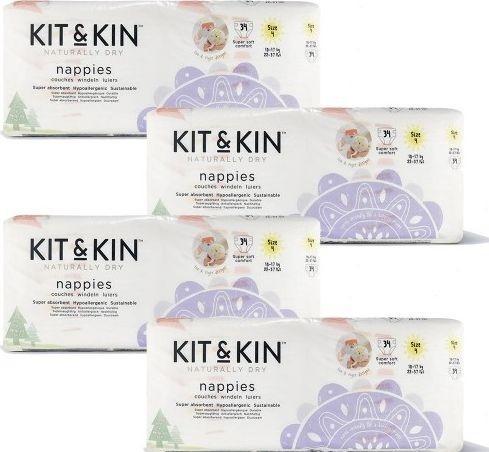 Actual product image Kit & Kin Nappies (Size 4, Monthly box, 136 Piece)