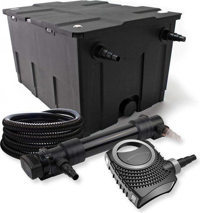Produktbild SunSun 1-Kammer Filter Set 60000l 36W UVC 6er Teich Klärer NEO10000 80W Pumpe Schlauch