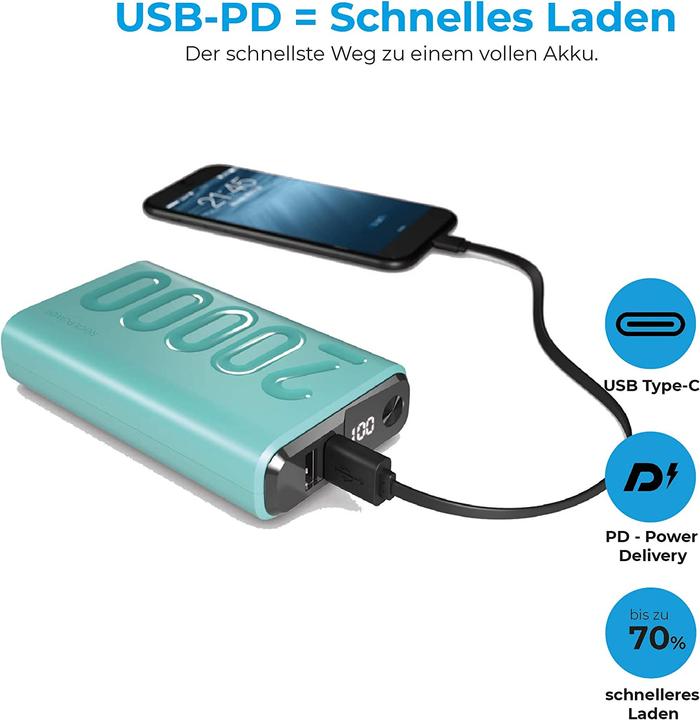 Produktbild RealPower PB-20000 PD+ (20000 mAh, 18 W, 74 Wh)