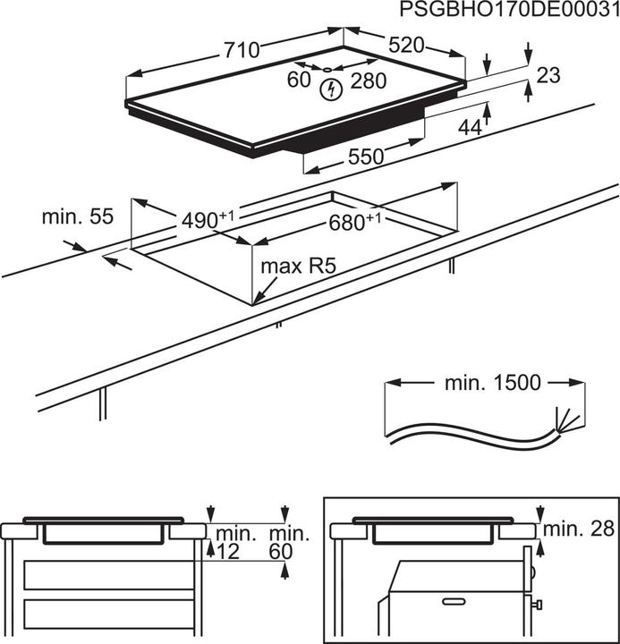 Image du produit Electrolux EIV734 Table de cuisson à induction intégrée 4 zone(s)