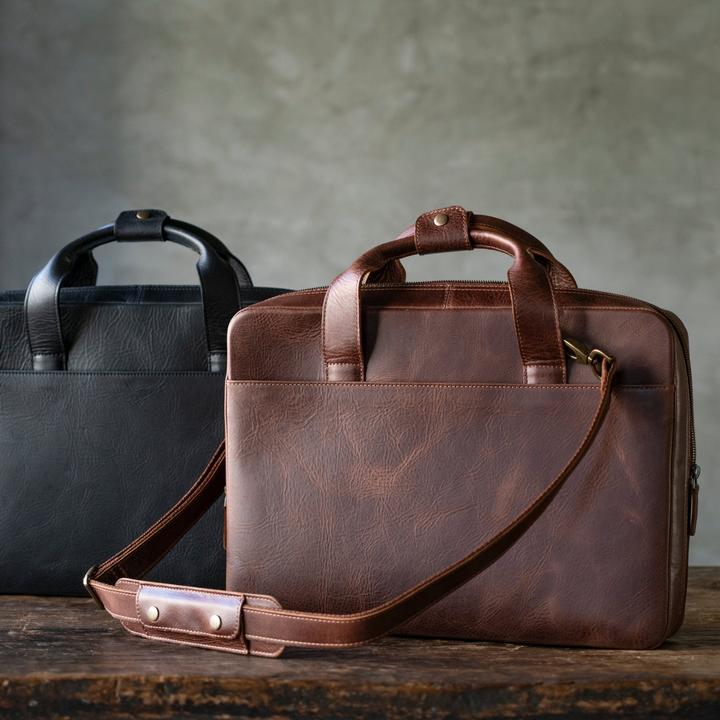 Produktbild Only-Bags.Store Top-Grain-Leder-Reise-16-Zoll-Laptoptasche, Aktentasche, Umhängetasche, Portfolio, Notebook (16")