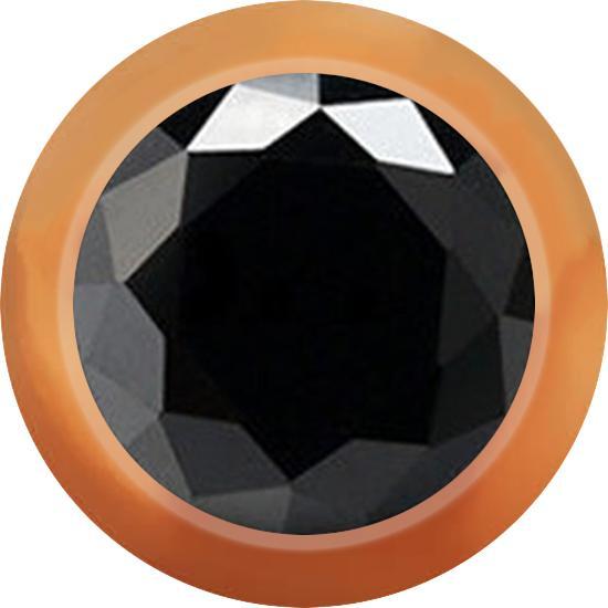 Star Piercing Kugel rosegold mit Kristall schwarz (Chirurgenstahl 316L, ohne Messing)