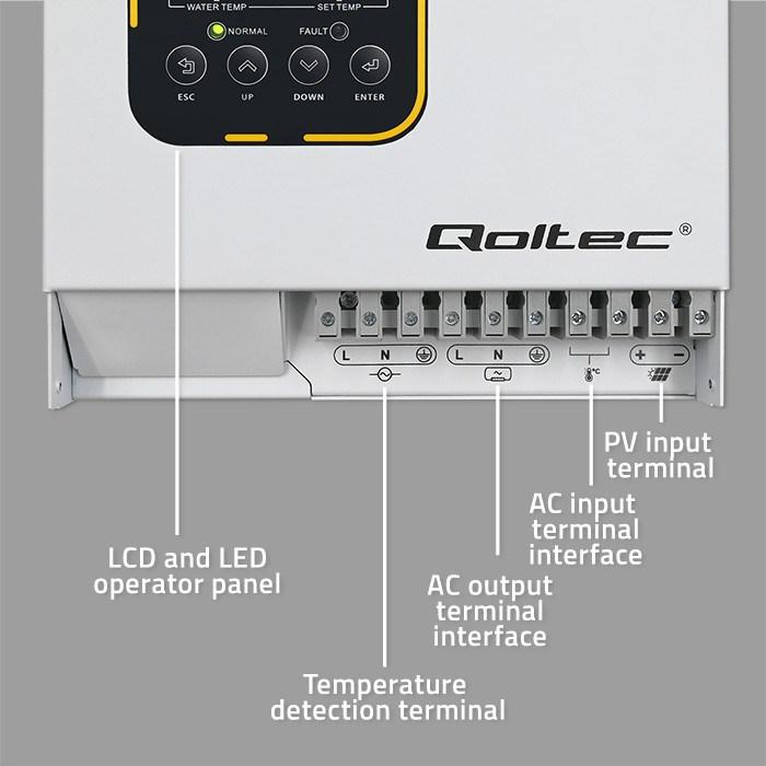 Image du produit Qoltec Onduleur ECO Solar Boost chauffe-eau Onduleur solaire | MPPT | SONDAGE | L