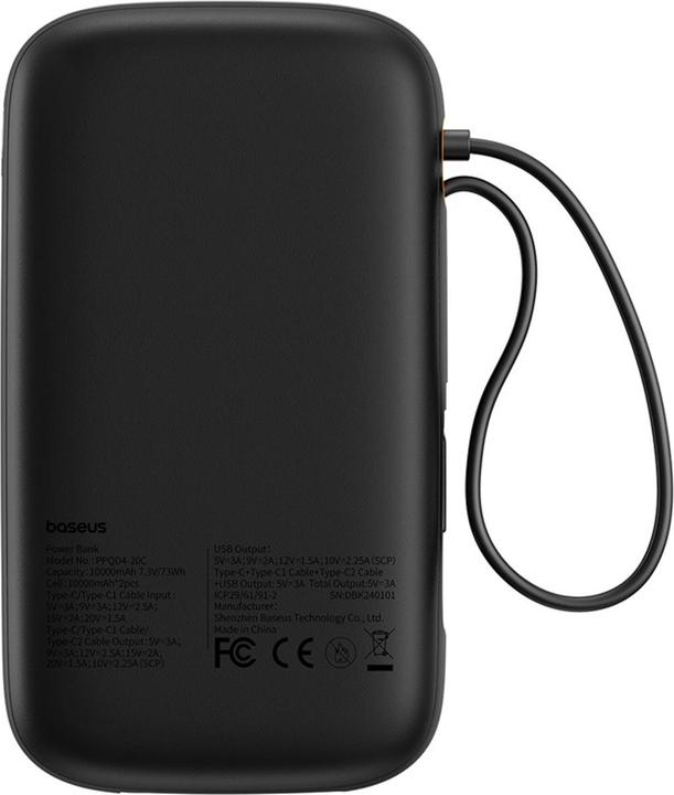 Produktbild Baseus Powerbank QPow 2 20000mAh 30W 2xUSB-C (black) (20000 mAh, 30 W, 73 Wh)