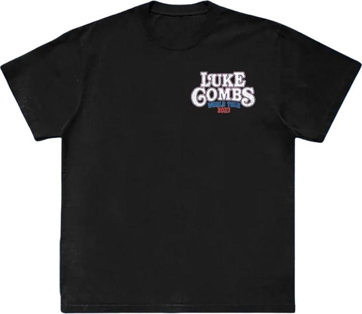 Actual product image Luke Combs Unisex Adult Tour '23 Skull Back Print T-Shirt (M)