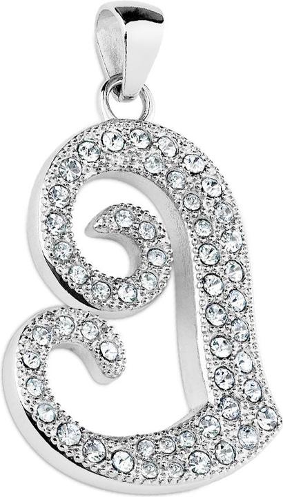 Star Piercing Anhänger silber langes Herz (Chirurgenstahl 316L)