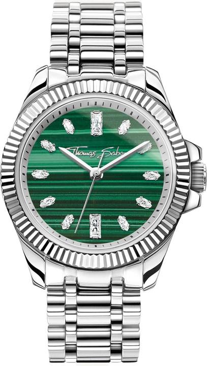 Actual product image Thomas Sabo WA0434 Damenuhr Divine Jewellery Stone silberfarben 33mm 5ATM (Watch with gemstone, Analogue wristwatch, 33 mm)