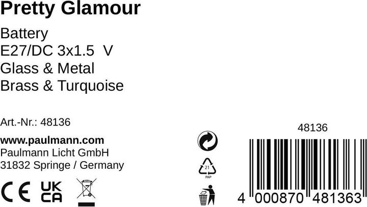 Valeurs nutritives et ingrédients Pauleen Pretty Glamour (40 lm, E27)