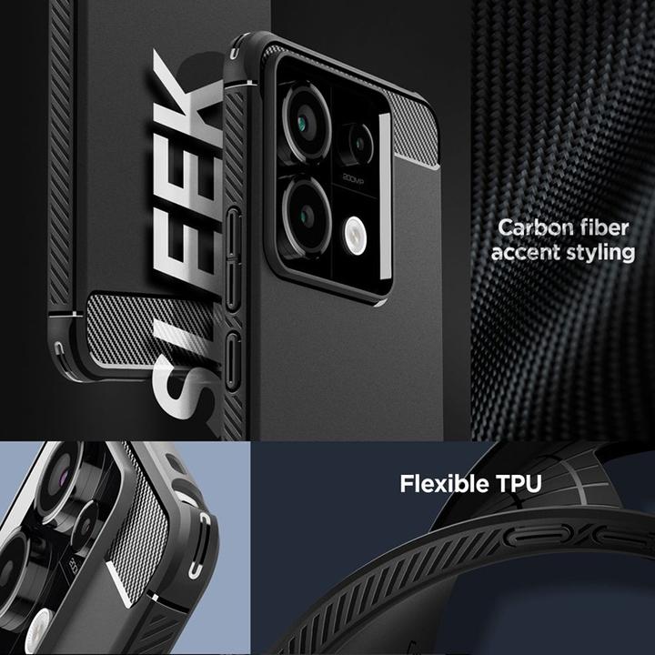 Actual product image Spigen Rugged Armor Xiaomi Redmi Note 13 Pro 5G / Poco X6 5G czarny/matte black ACS07254 (Xiaomi Redmi Note 13 Pro 5G)