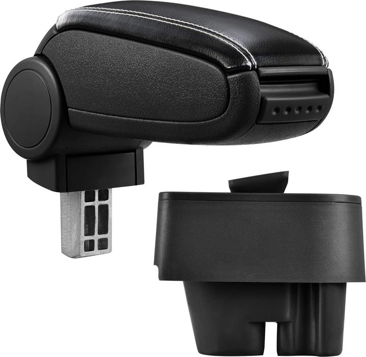 Image du produit Pro-Tec Accoudoir central Peugeot 207 SW CC avec compartiment de rangement Similicuir noir avec coutures