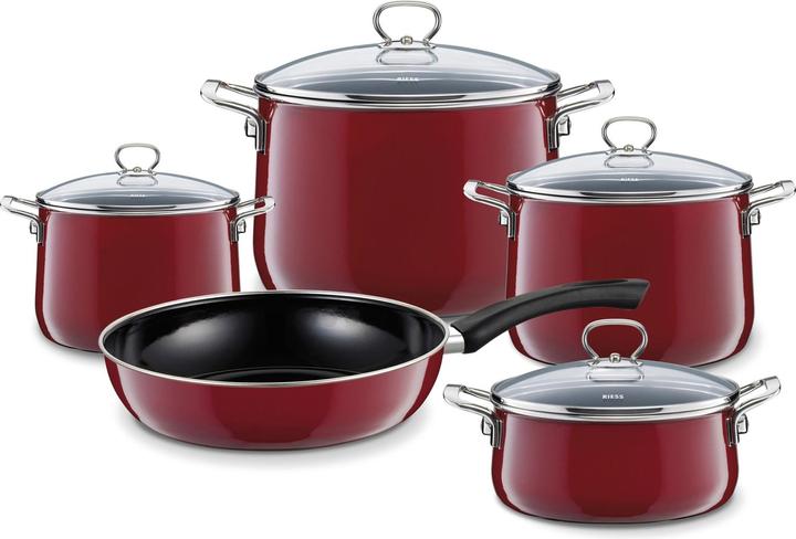 Produktbild Riess Emailset 5-teilig (28 cm, Bräter + Schmortopf, Emaille)