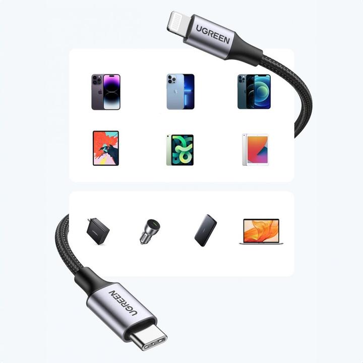Produktbild Ugreen Lightning zu USB-C 2.0 (1 m, USB 2.0)