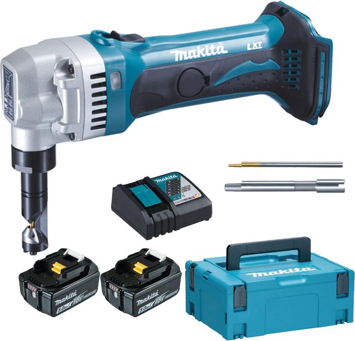 Actual product image Makita 18V Battery Nibbler DJN161RTJ 1.6mm with 2x Battery 5.0Ah