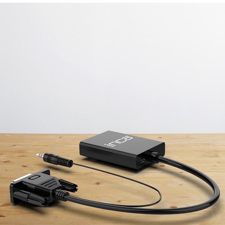 Actual product image Inca Adapter IVTH-02 VGA + USB-A + Audio > HDMI, 0.2m retail (0.20 m, VGA, HDMI)
