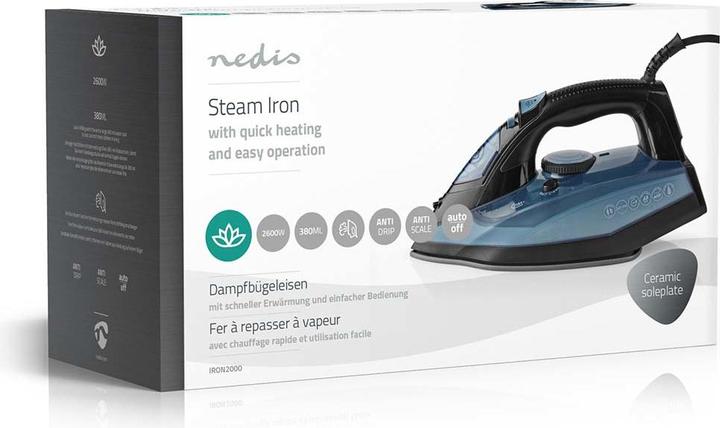 Produktbild Nedis Bügeleisen | 2600 W | Dampf Schuss | Keramisch | 0.32 l (2600 W, 0.02 g/min)