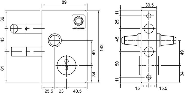Image du produit Jdc Serrures de portail grillagé 101