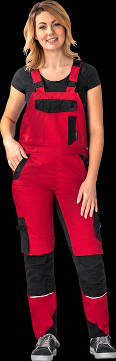 Produktbild Planam Norit Damen Latzhose rot schwarz Grösse 54 (54)