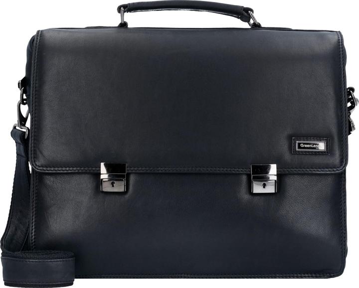 Immagine prodotto Greenland Nature Cartella in nappa nera con scomparto per laptop da 40 cm