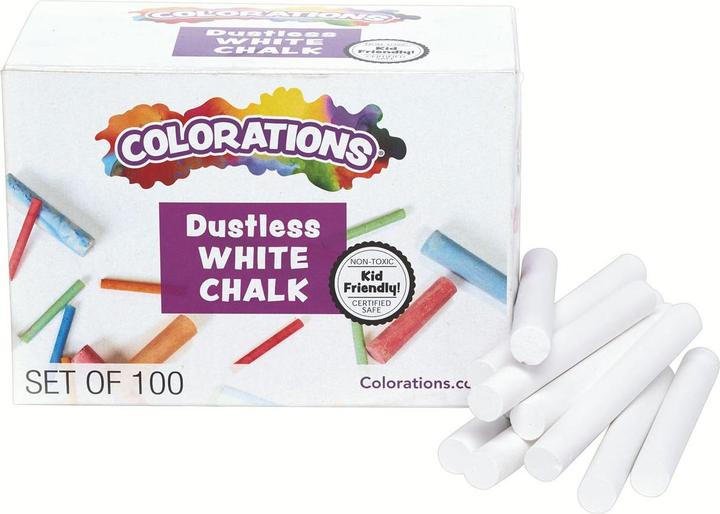 Image du produit Colorations - Craie blanche sans poussière, 100 pièces. (Blanc, 100 x)