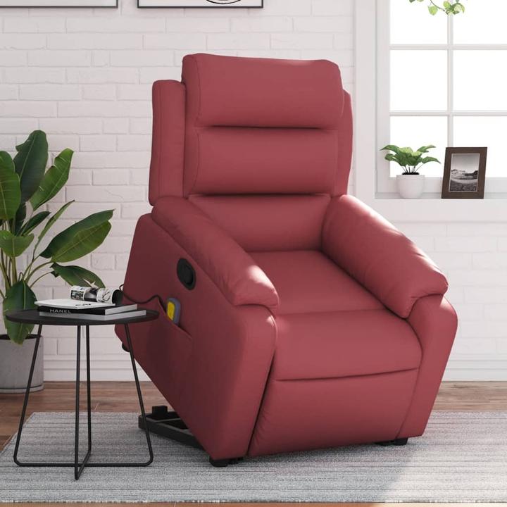 Immagine prodotto VidaXL Poltrona massaggiante Poltrona stand-up Poltrona TV Poltrona relax Poltrona in similpelle rosso vino