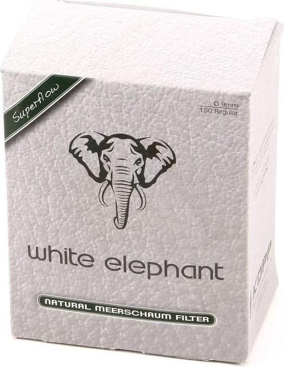 Kopp White Elephant Natural Meerschaum Pfeifenfilter Superflow 9mm Packung mit 150 Stk.